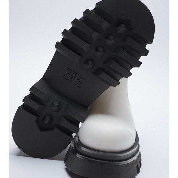 ZARA LUG SOLE LEATHER ANKLE BOOTS - Picture 6 of 8